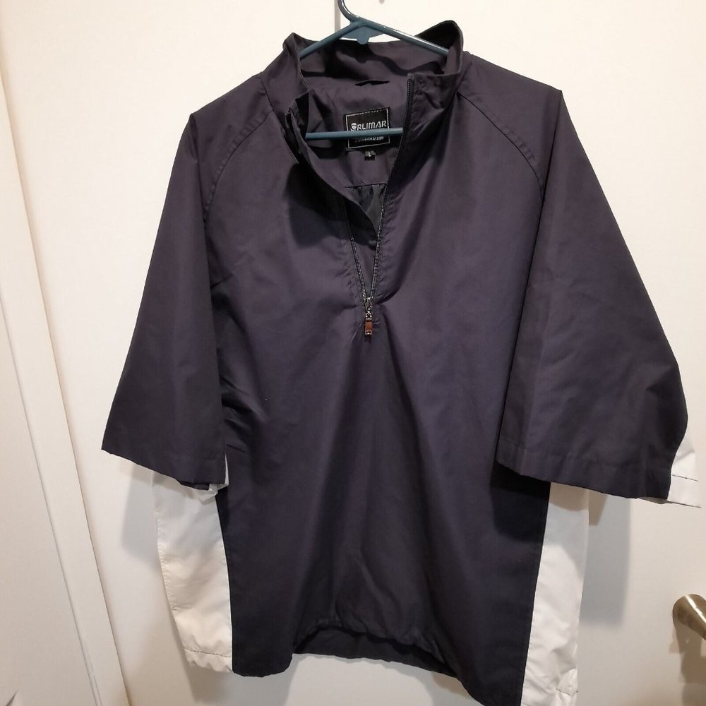 Orlimar Mens NavyWhite Golf PGA Performance Cyclone Wind Shirt Jacket Pullover L